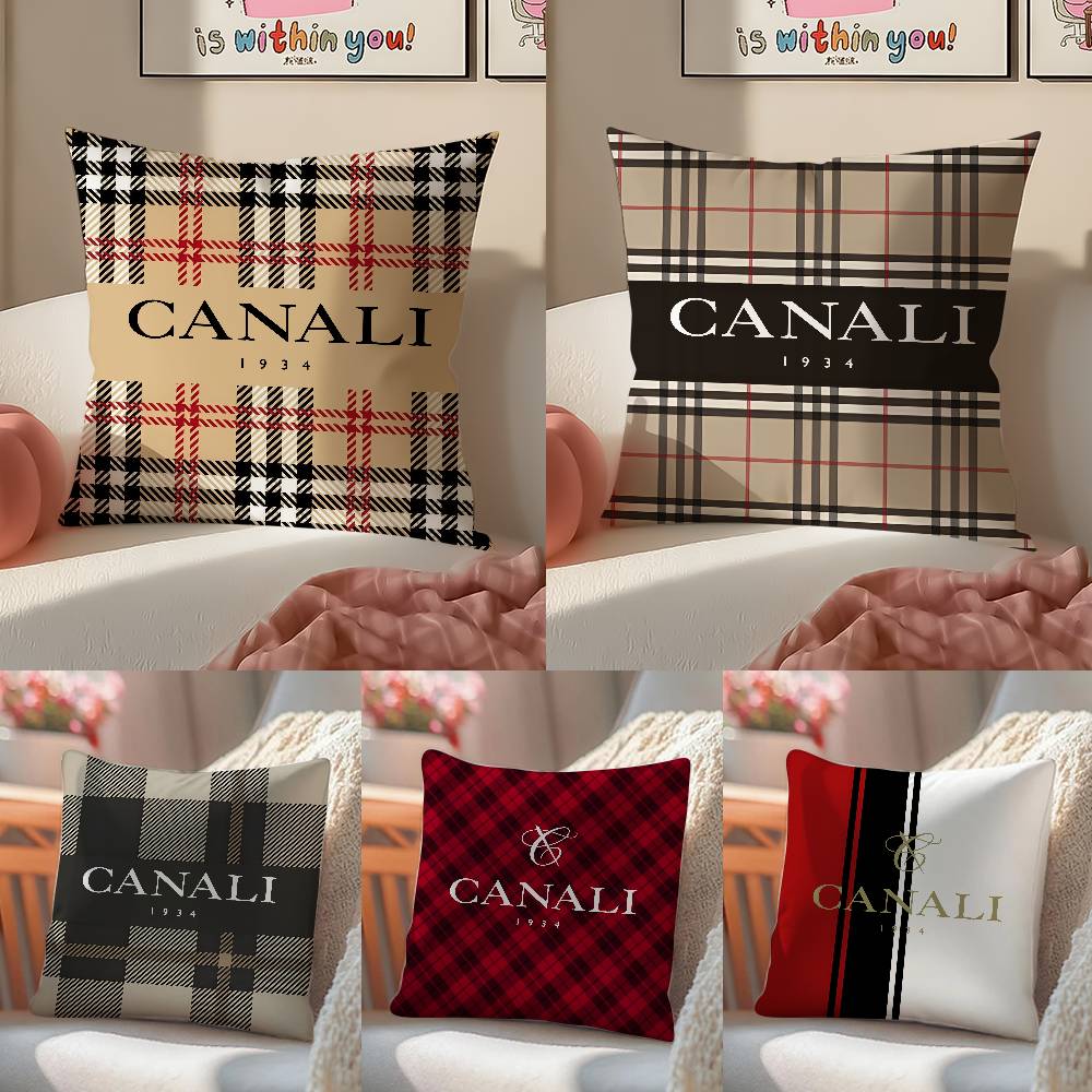 Exquisite Ingenious Design Canali-A Pillow Case Anti-dustmite Pillowcase Invisible Zipper Silky Short Plush Sofa Cushion Cover