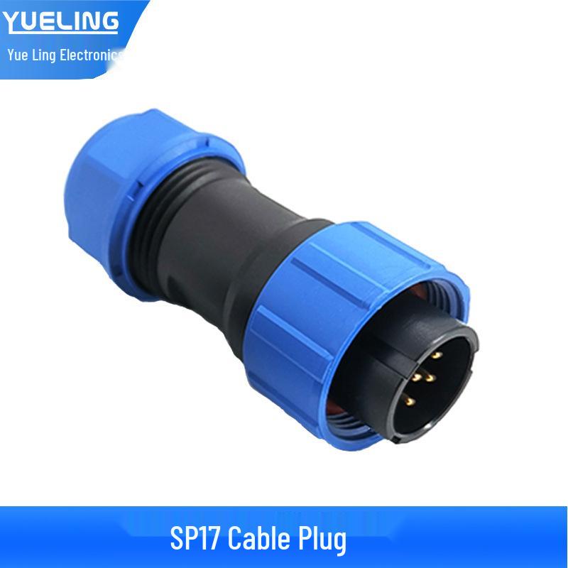 Yue Ling SP17 Series IP68 Waterproof Aviation Plug with Rear Nut Flange