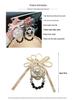 Elegant Black & White Pearl Camellia Keychain with Bow - Stylish Korean Flower Bag Charm