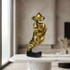 1PC Gold-plated Gold Sculpture, Silence Is Gold Abstract Art Figurine, Resin Statue Ornament