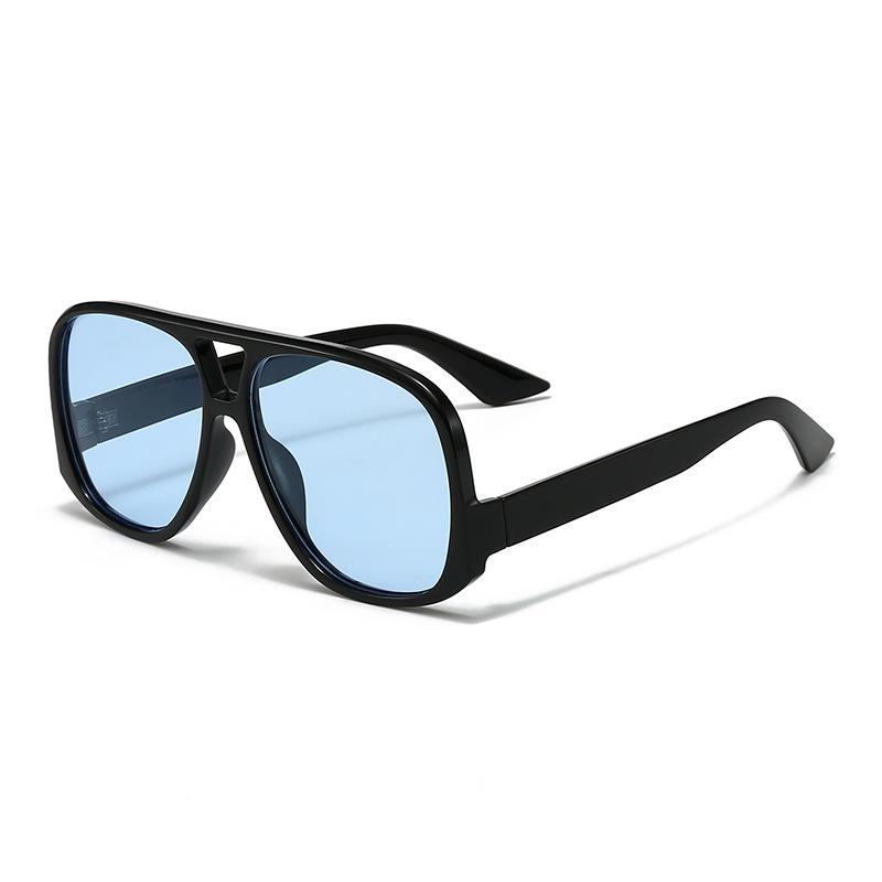 Retro Pilot Sunglasses: Unisex Double Beam Large Frame Street Style