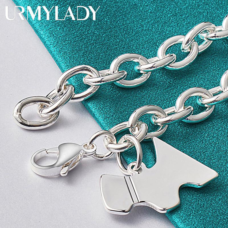 Brățară cu pandantiv câine norocos din argint 925 pentru femei bărbați bijuterii de logodnă la modă pentru petrecerea de nuntă