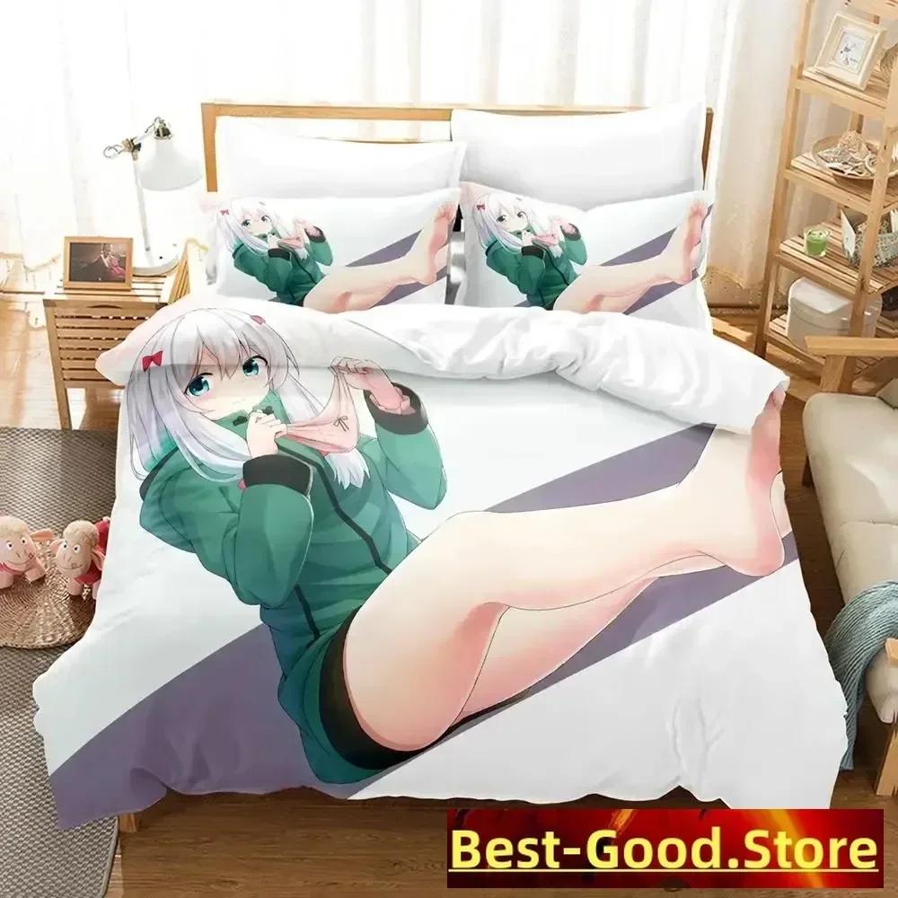Sagiri Izumi Bedding Set Single Twin Full Queen King Size Bed Set Adult Kid Bedroom Duvetcover Sets Anime Parure De Lit Bed