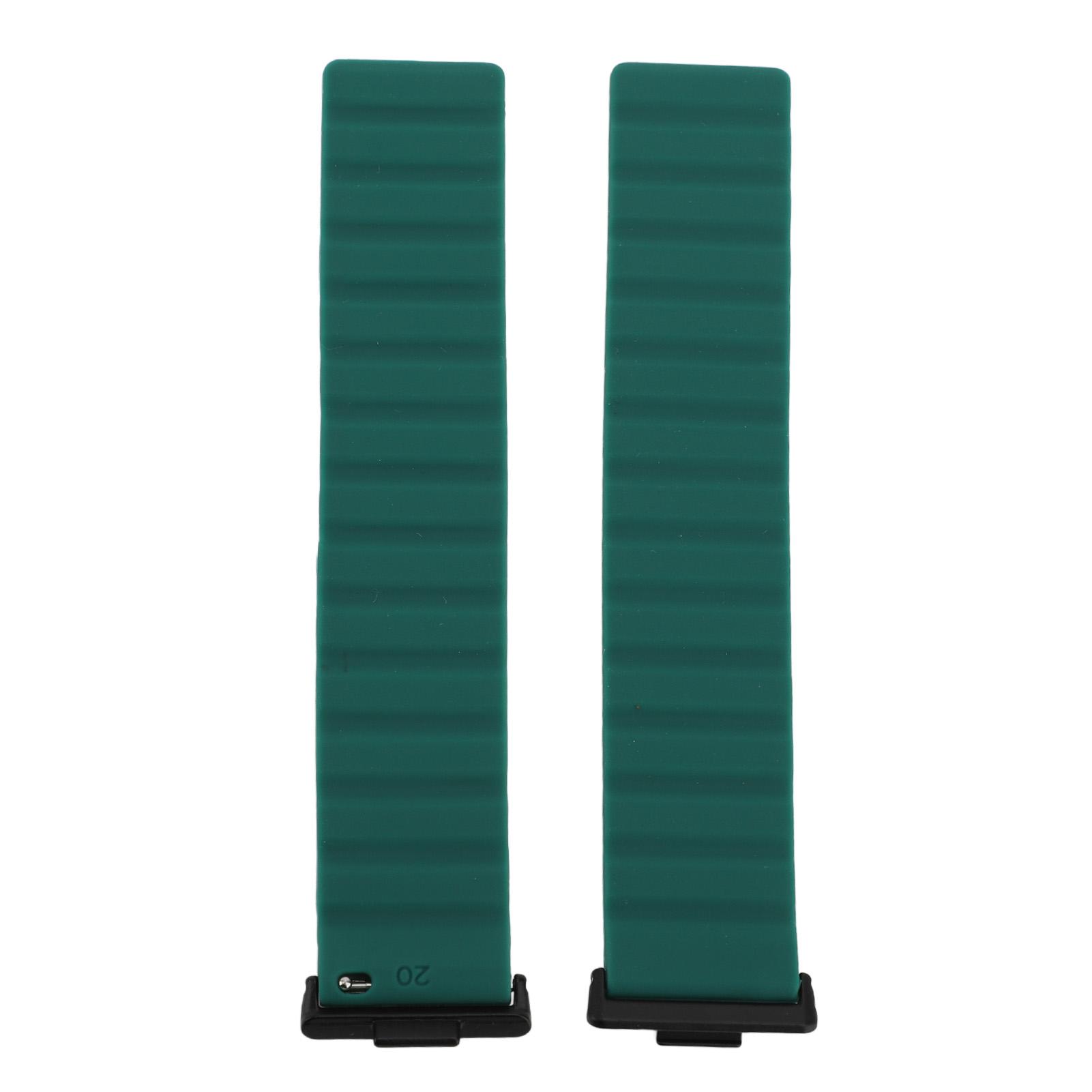 

2pcs Replacement Watch Band Silicone Powerful Magnetic Band Adjustable Watch Strap for Watch Fit 3 зелёный