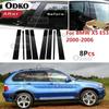 New 8PCS Polished Pillar Posts Fit For BMW X5 E53 2000-2006 Window Trim Cover BC Column Sticker
