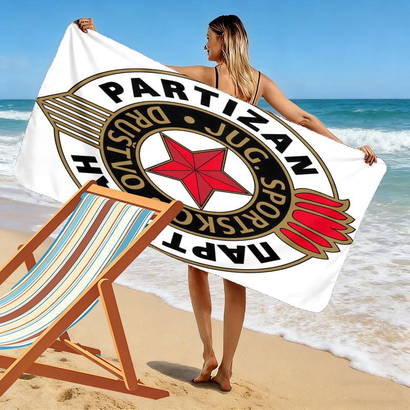 Partizan Poster Druck Strandtuch, Großes Weiches Schnelltrocknendes Handtuch für Strand Camping Schwimmen