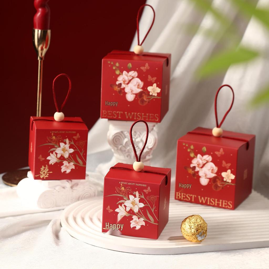 Handheld Elegant Wedding Candy Gift Box - Creative Party Favor for Engagements