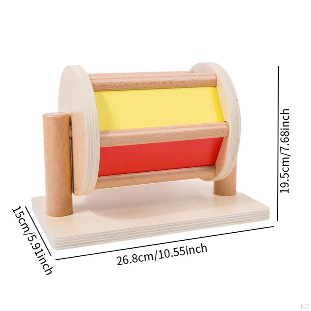 Obracający się bęben Wczesna edukacyjna zabawka Rolka Rozwój Drewniana rolka Tekstylia Sensoryczne
