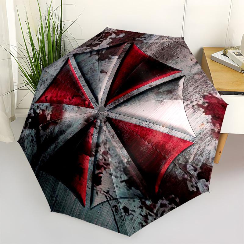 

1pc Resident Evil Umbrella Corporation Symbol Umbrella with Plastic Handle,Suitable for All Seasons Home Travel Outdoor UmbrellaM1002