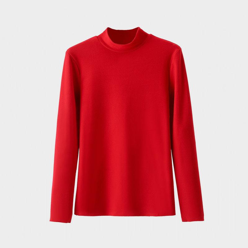 Women's Thermal Velvet Long-Sleeve Turtleneck Top for Fall/Winter