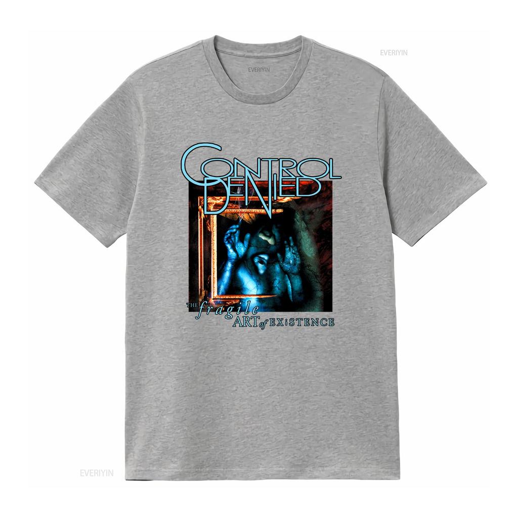 CONTROL DENIED The Fragile Art of Existence T Shirt for Rock Band Fans Vintage Washed Unisex Homme Breathable Casual Soft