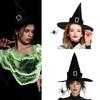 Black Halloween Hat Widget Wide Border Pointed Hat Fashion Party Headgear for Halloween Celebrations