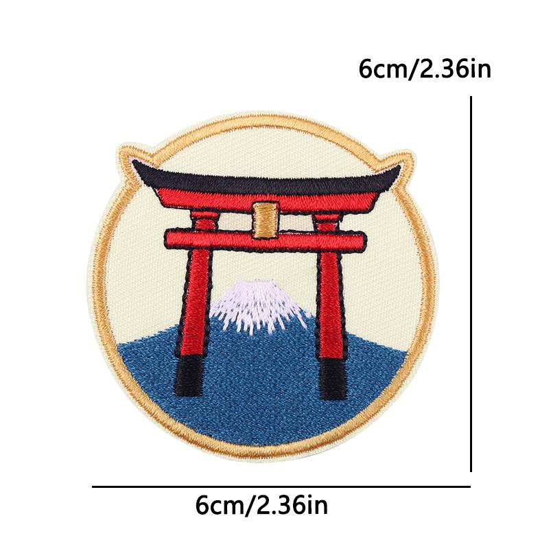 Japanese Cartoon Style Embroidery Patch Iron On Patches For Clothing Stickers Cherry Blossoms Fusible/Sewing Decorate Applique