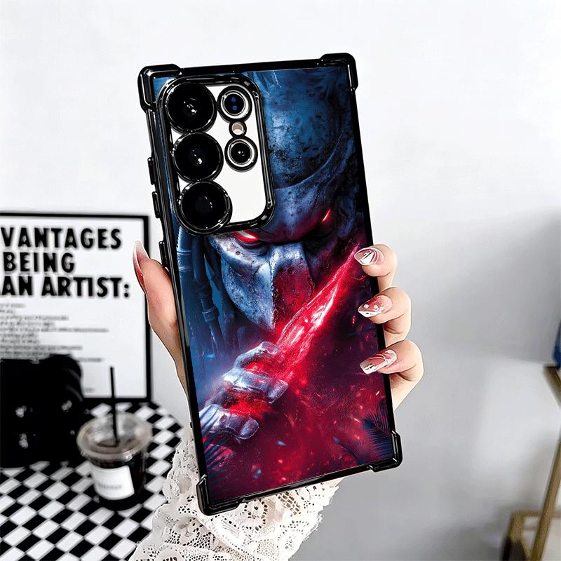 A-Alien Vs P-Predator Plating Phone Case For Samsung Galaxy S24 S25 FE S26 Edge S23 Ultra S22 S21 Plus S20 Anti-Fall Airabag Cov