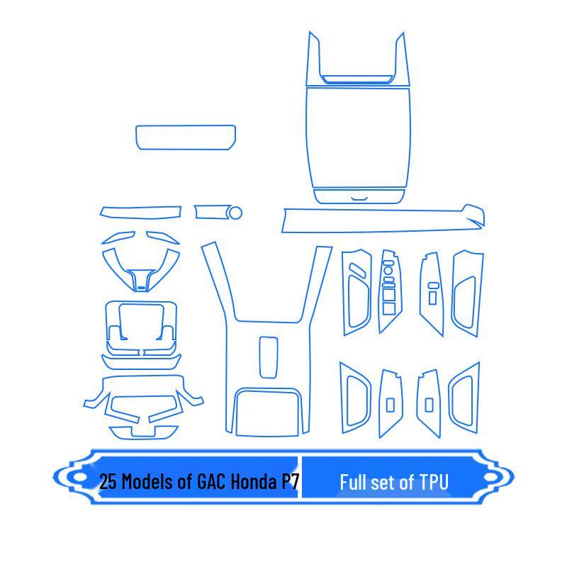 Central Control & Gear Shift Panel Protector Film for 25 GAC Honda P7 Models