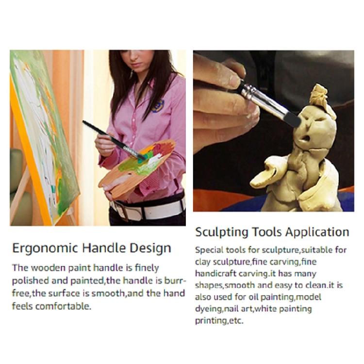 Silicone Paint Gadget with Soft Tip Sculpting Brush for Polymer Pottery Shaping