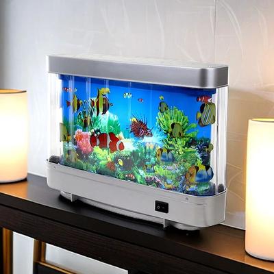 Artificial Tropical Fish Tank Lamp Decorative Sensory Aquarium Table Lamp Virtual Move Ocean Mood Night Light Room Decoration