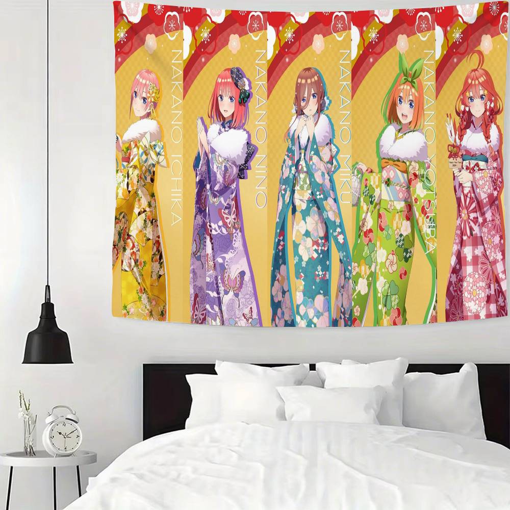 Anime TThe Quintessential Quintuplets Tapestry Wall Hanging Tapestry Art Deco Blanket Curtain Hanging At Home Living Room Decor