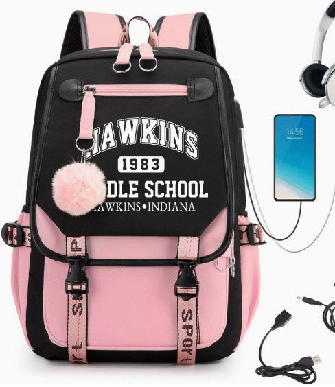 Korean Stray Kids Backpack Student Bag Men'S And Women'S Fashion Backpack Travel Bag Usb Computer Bag