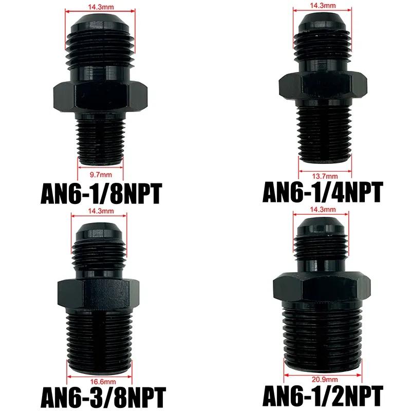 4AN 6AN 8AN 10AN 12AN To 1/2" 1/4" 1/8" 3/8" 3/4" NPT Oil Cooler Adapter Male Straight Fuel Hose Pipe Tube Thread Flare Fitting