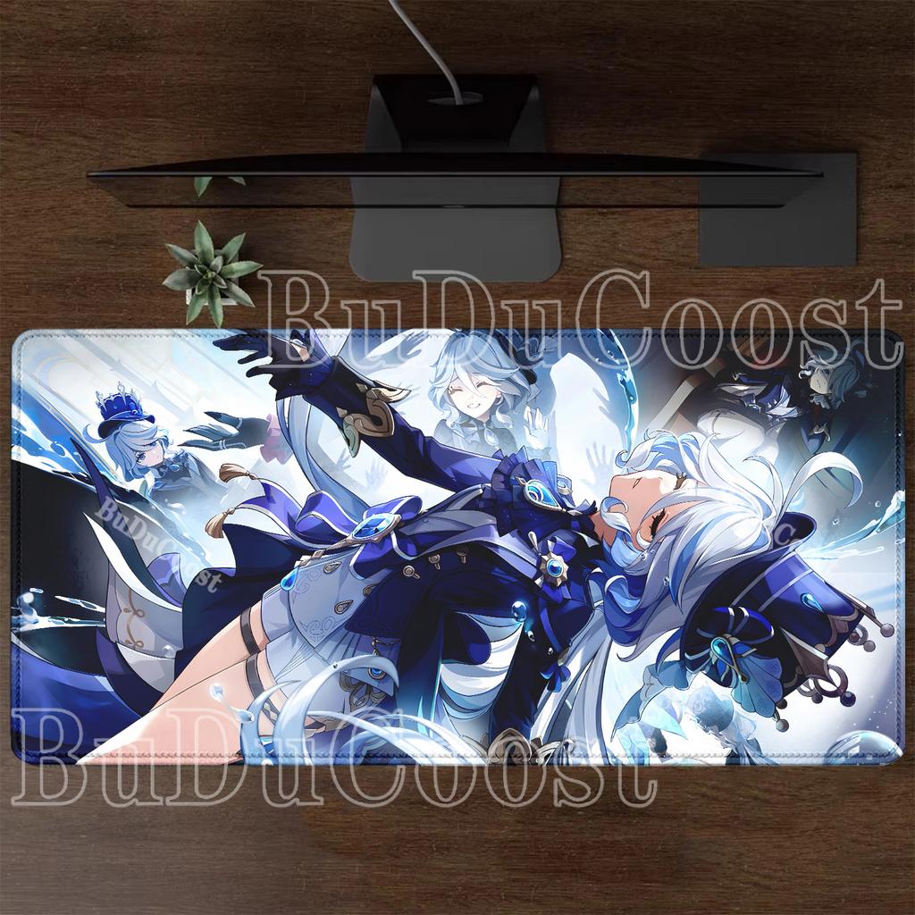 New HD Printing Pretty Genshin Impact Furina Anime XXL Mousepad Office Kawaii Girl Desk Mat Keyboard Mouse Pad Mice Mat Carpet