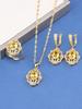 12-Colors Colorful Zircon Jewelry Accessories  Gold Plated Bridal Wedding Sets Necklace And Earrings Ring For Women Gift