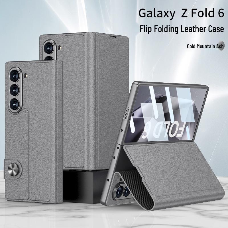Samsung Z Fold6 Leather Flip Case: Cross-border Creative Business Shell-Screen Integrated Design