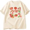 T-shirt z wzorem pomidorów, Odzież wegańska w stylu rustykalnym, Estetyczny damski T-shirt z nadrukiem, Letni T-shirt w stylu Harajuku Y2K Top
