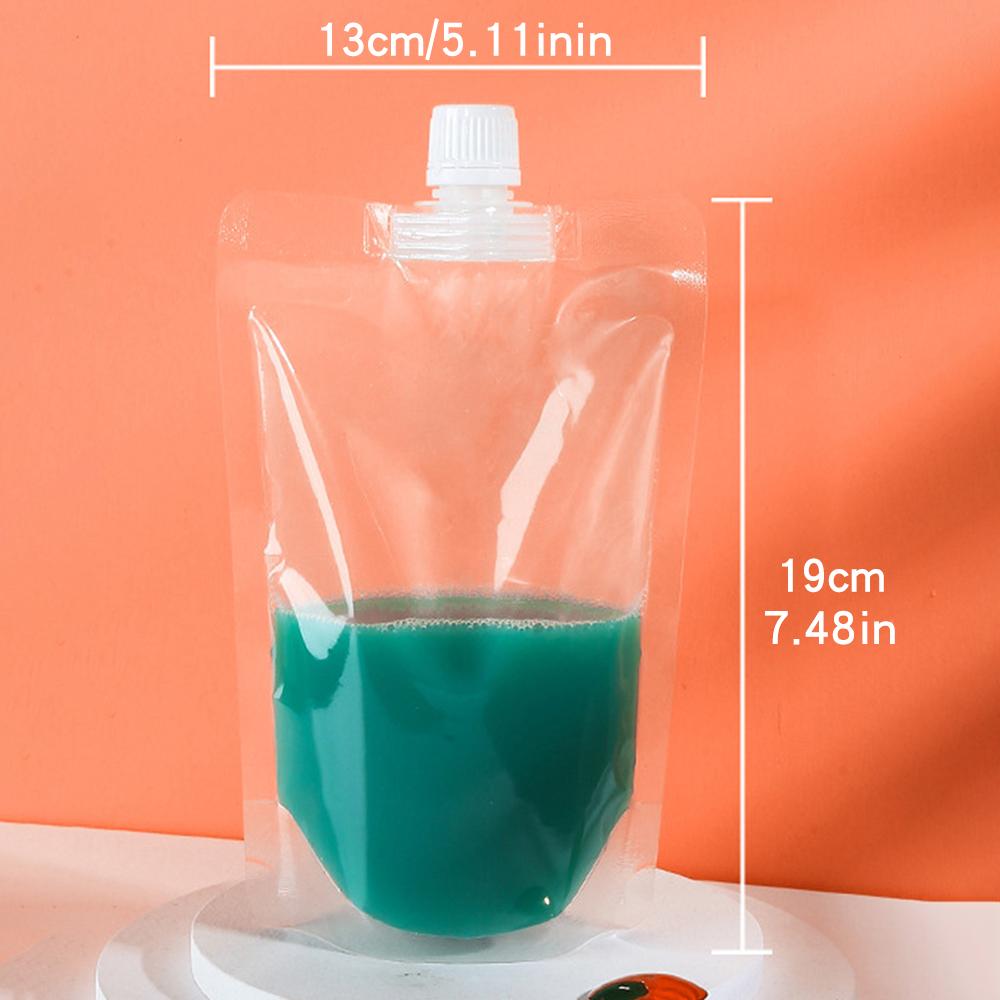 

10 шт. Прозрачная дорожная портативная упаковочная сумка для хранения лосьона, косметики, соевого молока, напитка, носика, сумка большого калибра, запечатывание