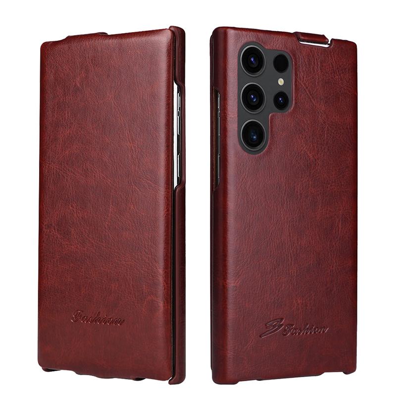 Naujas prabangus itin plonas vientisos spalvos odinis atverčiamas dėklas telefonui Samsung S25 Ultra Plus S23 S22 S24 Ultra Plus Atsparus smūgiams galinis dangtelis