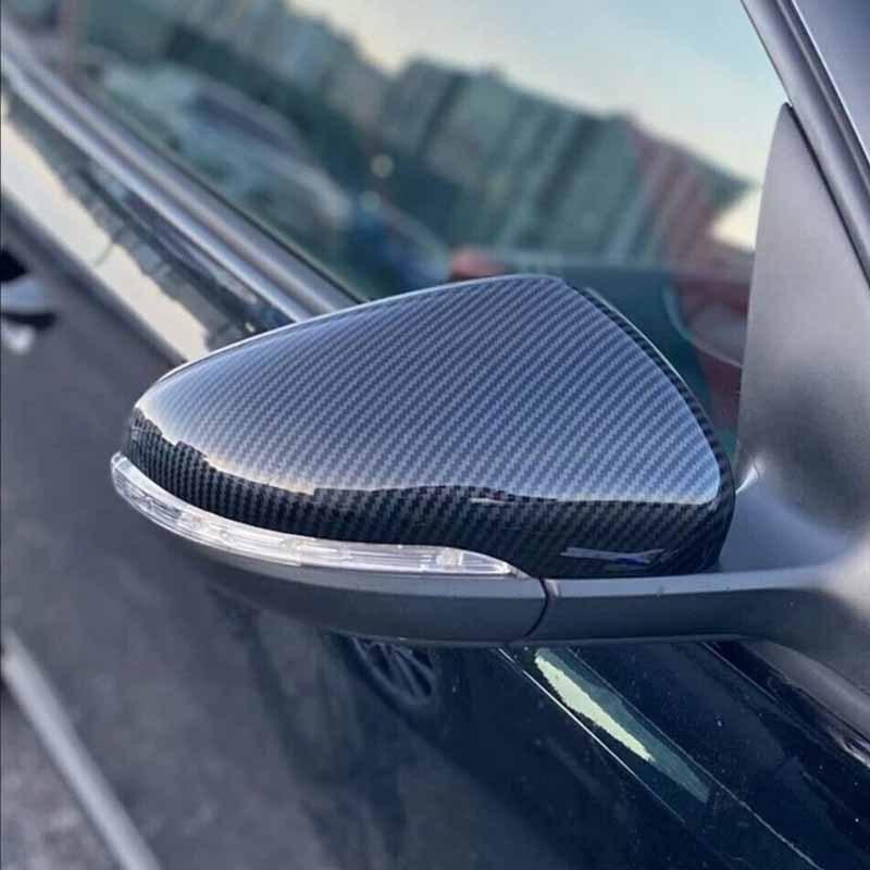 Door Mirror Cover Cap Accessories 5K0857537 5K0857538 For VW GOLF 6 MK6 GTI R GTD 2008-2013 Touran Decoration Black Carbon