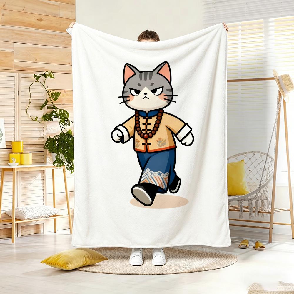 Cartoon F-Forbidden City Cat Throw Soft Warm Throw Blanket for Bedroom Living Room Bed Travel Camping Picnic Gift
