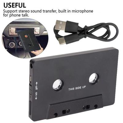 Adaptador de audio compatible con Bluetooth Fácil de usar Recargable por USB Universal para coche Convertidor de casete inalámbrico Reproductor de música