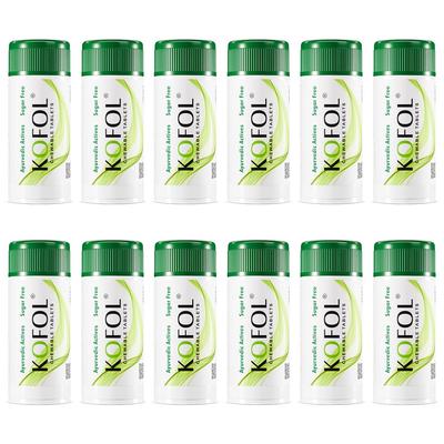 Vedistry Kofol Chewable Tablets Sugar-Free Ayurvedic Throat Relief Fast-Acting Soothing 60 Tablets Pack of 12