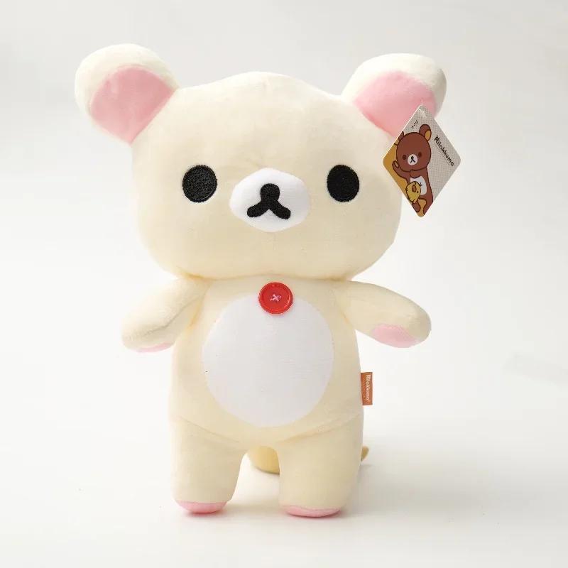 

Kawaii Strawberry Rilakkuma Plush Doll Anime Teddy Bear Rilakkuma Bear Dress up Raccoon Plushies Pelcuhe Stuffed Doll Kid Gift белый