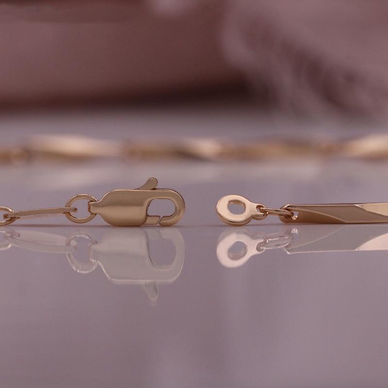 Měděný náhrdelník barvy růžového zlata Diamantový řetízek Italské řemeslo Rafinovaný Hladký Pohodlný na nošení Řetízek pro ženy Dárky