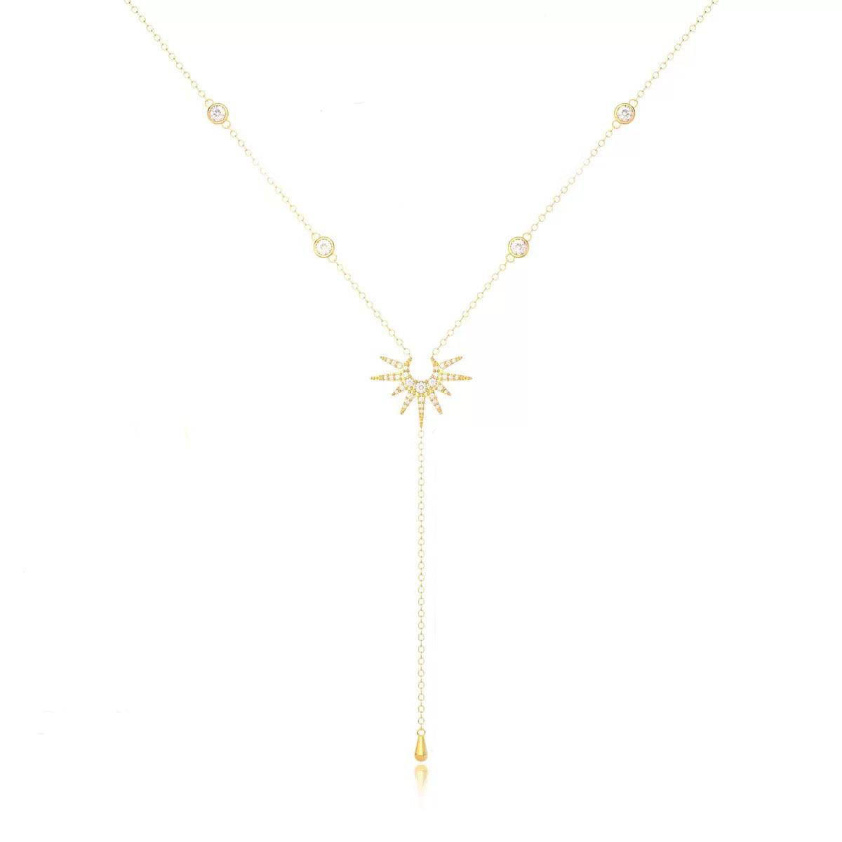 Модные золотистые Y-образные подвески-ожерелья для женщин, девушек, роскошные ожерелья-чокеры с длинной кисточкой и подвесками из кубического циркония, ювелирный подарок