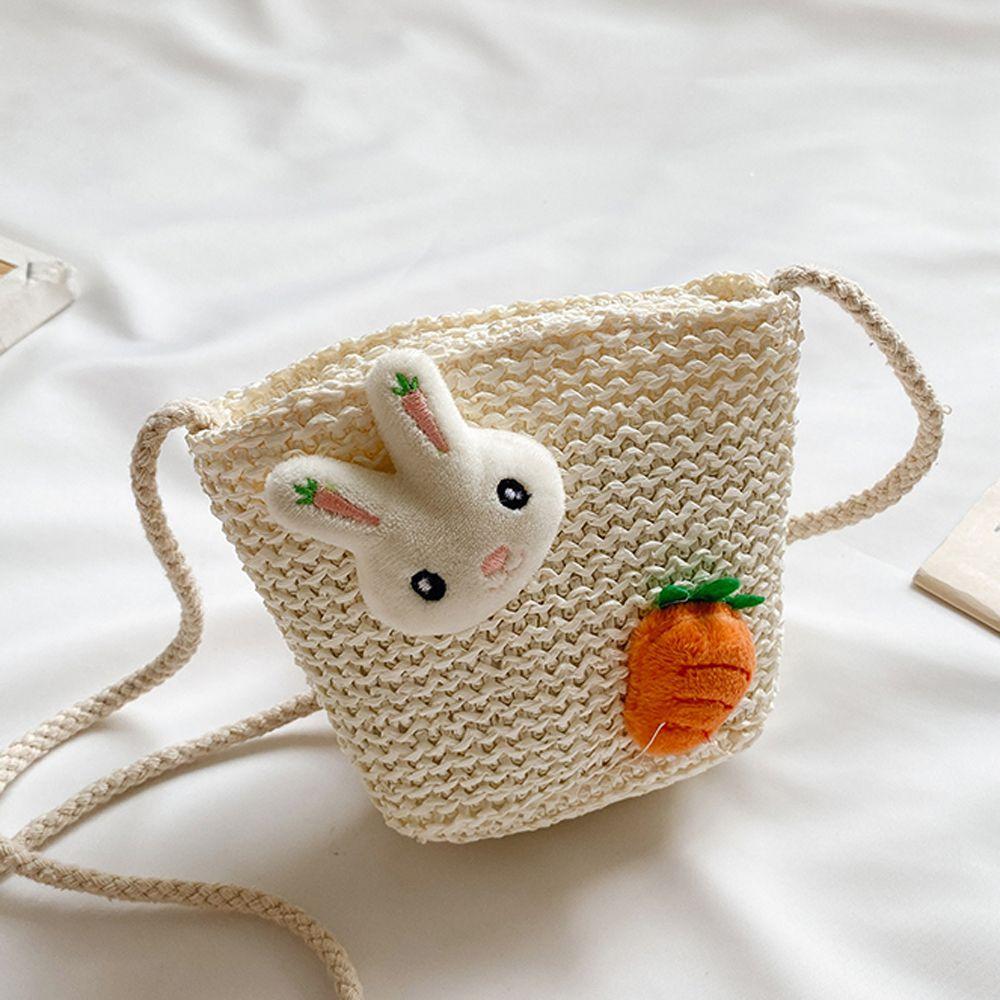 Small Lovely Fruit Cute Cartoon Children's Straw Bag Bohemian Wallet Woven Korean Style Handbag