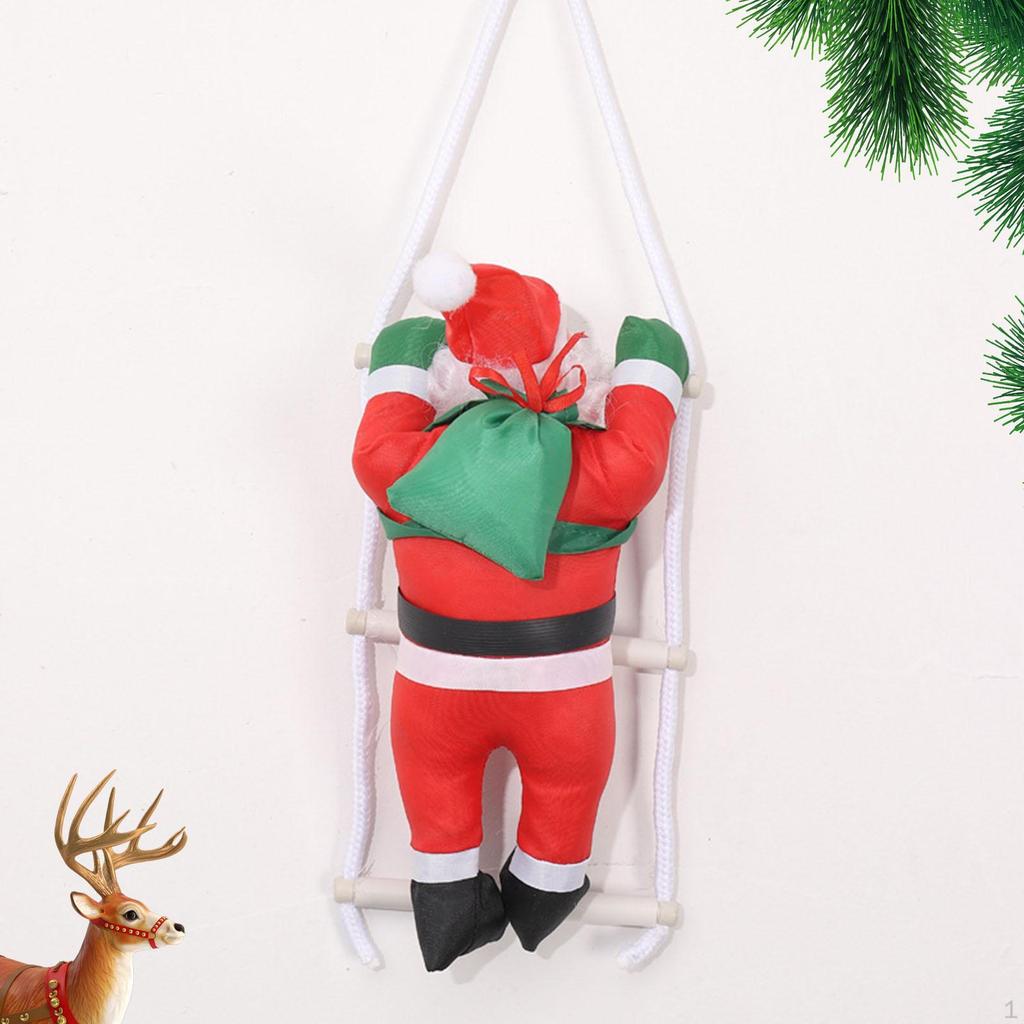 Climbing Santa Claus on Rope Ladder Hanging Decoration,Christmas Tree Ornament Xmas Decor for