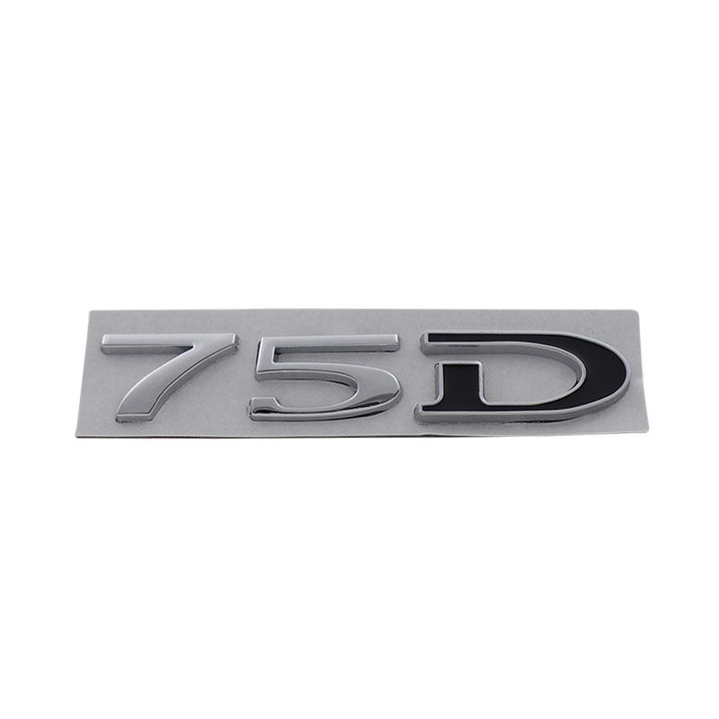 3D Car Styling 75D 75 D for Car Hood Fender Trunk Rear Bonnet Nameplate Decal Emblem Badge Sticker