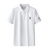 Tricou polo pentru bărbați, de vară, cu mânecă scurtă, brodat, lejer, cu dungi
