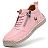 Pink Leather Sneakers Women Shoes Leather Loafers Shoes for Women Casual Shoes Hand Sewing Platform Loafers Woman Driving Shoes