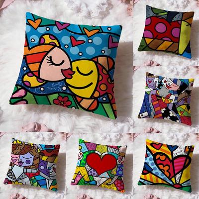 B-Britto Art Design Cushion Cover Premium Comfort Reversible Pillow Cove -Two In One Design for Any Room & Car Interior