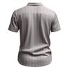 Linen Jacquard Shirt with Vertical Stripes Men's Collared Button-Down Loose-Fitting, Breathable Casual Short-Sleeved Shirt