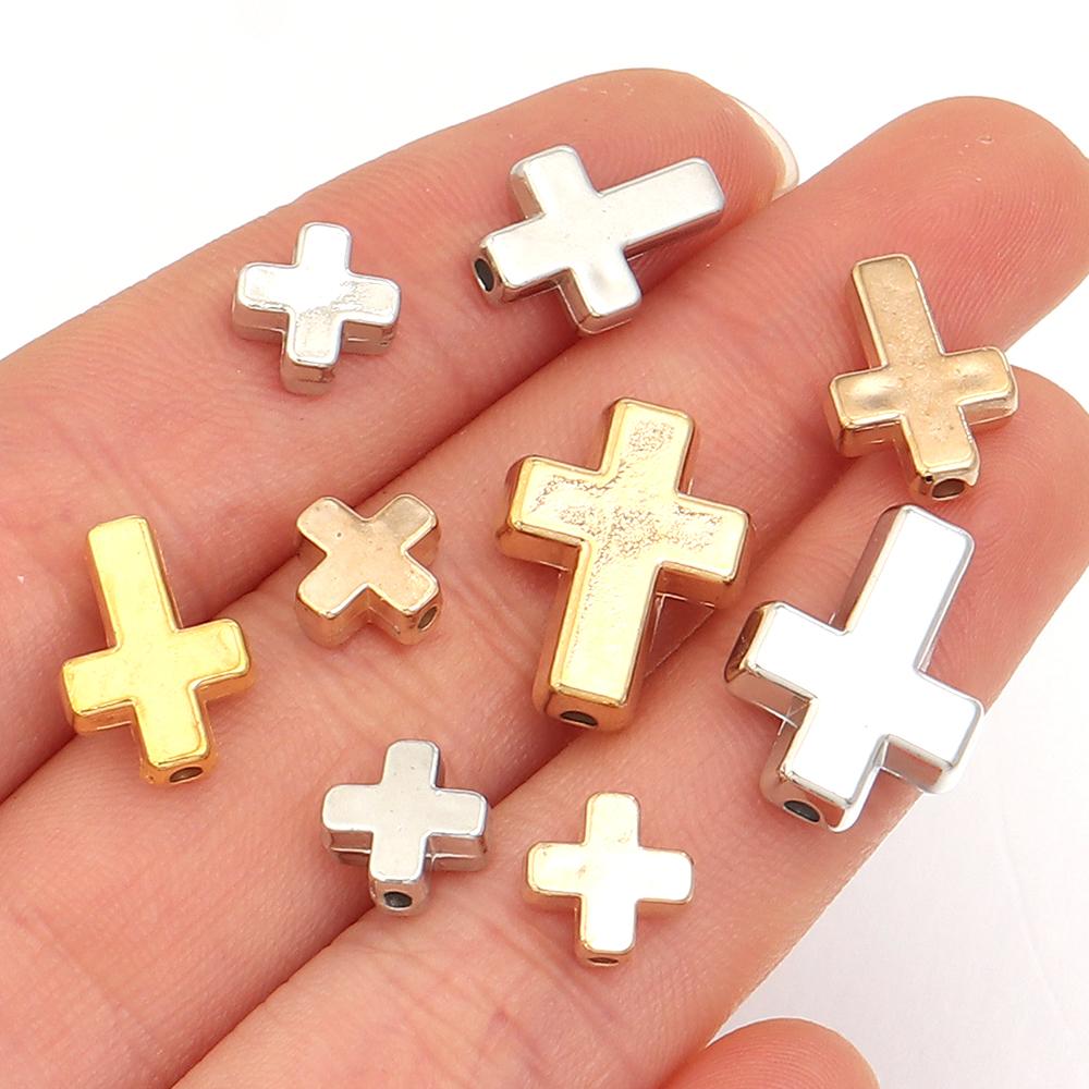 50-100pcs/lot Gold Silver Color CCB Cross Beads Plastic Loose Spacer Beads For Jewelry Making DIY Bracelet Necklace Accessories
