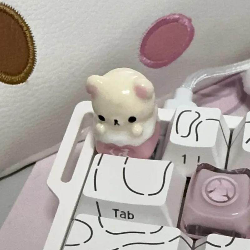 

Rilakkuma Keycaps Adorable Unwind Bear Artisan Keycap For Magnetic Switch Mechanical Keyboards Ultimate Table Setup Essential