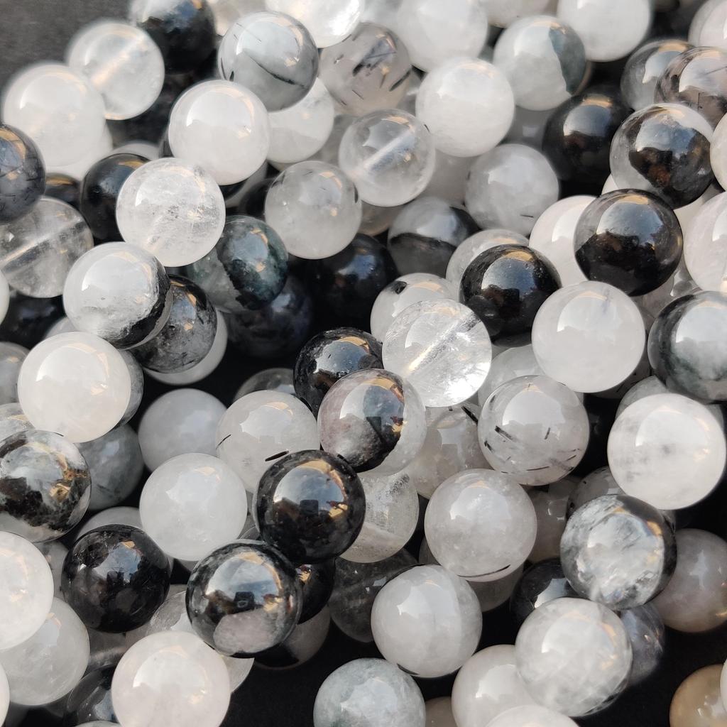 Black Rutile Plain Round Natural Beads, Black Rutile Plain Beads, Black Rutile Smooth Beads, 6mm 8mm 10mm Size, 14-15 Inch Strand Beads.