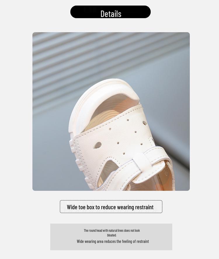 Kids' Versatile Velcro Sandals - Soft Sole Closed-Toe for Boys & Girls Spring/Summer 2025