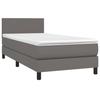 3140973 vidaXL Divan Bed with Mattress Grey 80x200 Cm Faux Leather