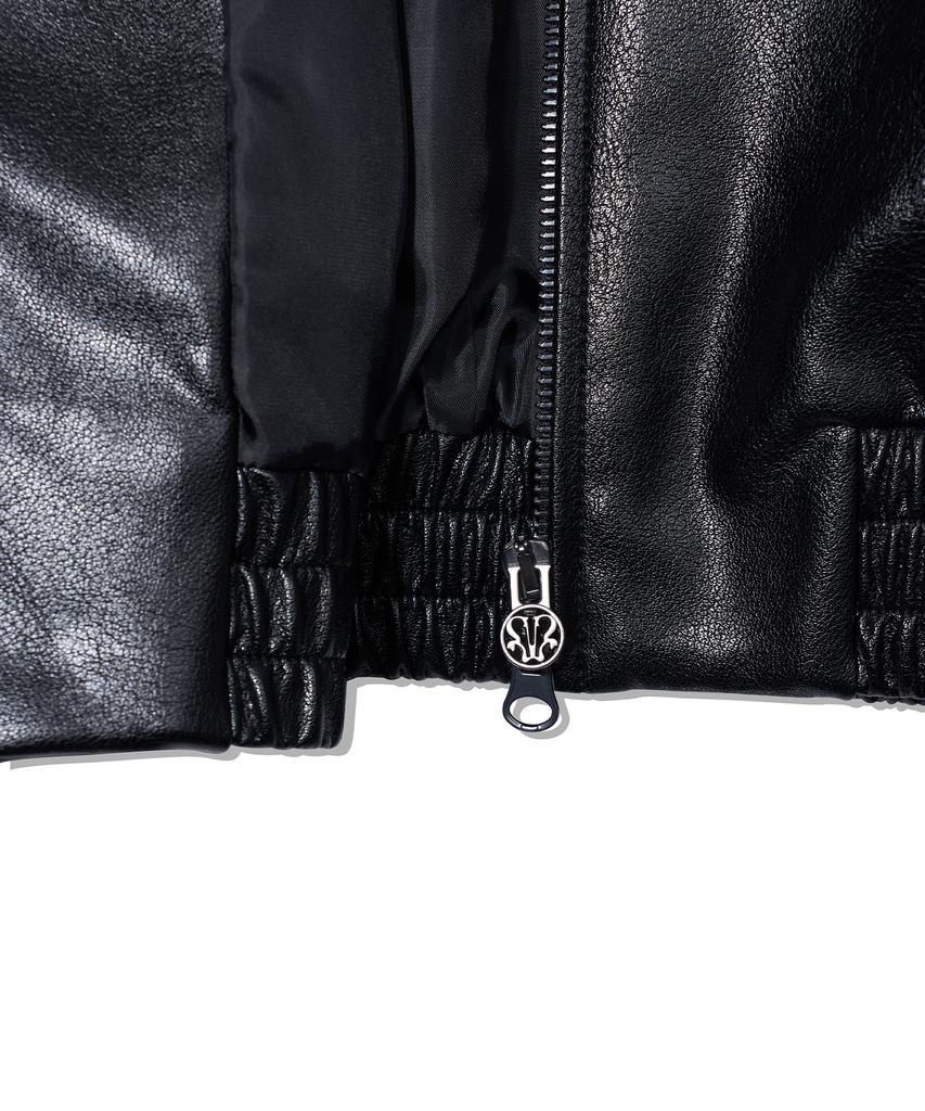 YOUHEE Crack Leather Blouson_Black